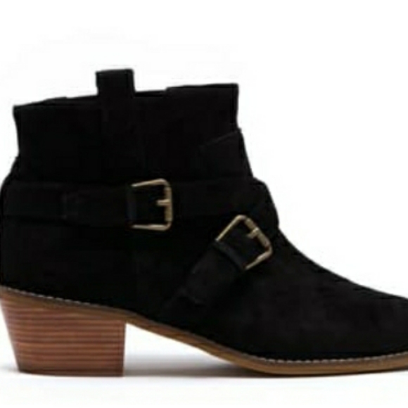 NEW Black Cole Haan Suede Ankle Bootie Size 6.5 - Picture 4 of 5